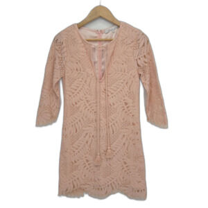 Lovers + Friends Marlie Mini Dress Blush Pink Lace Size XS